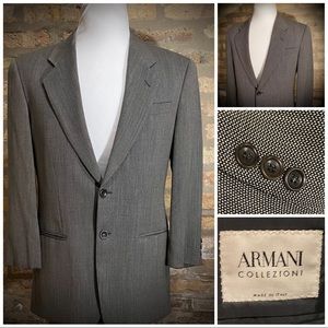 38S Armani Collezioni Wool Gray Blazer Sport Coat Jacket